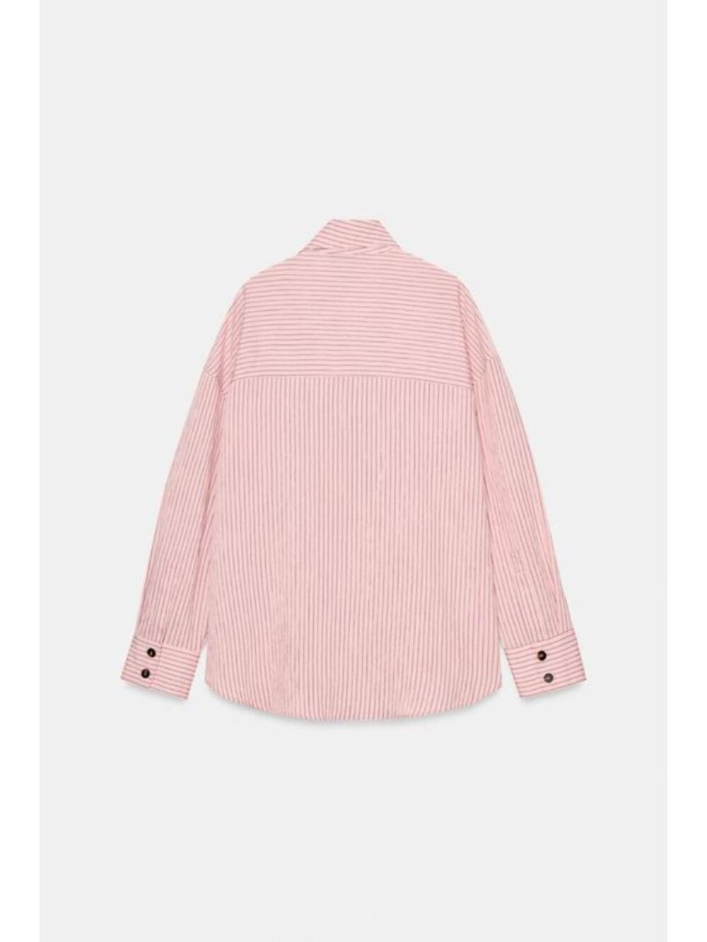 ZARA STRIPED HIGH NECK SHIRT - Picture 8 of 9